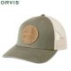 CASQUETTE ORVIS CASCADIA LEATHER PATCH TRUCKER OLIVE